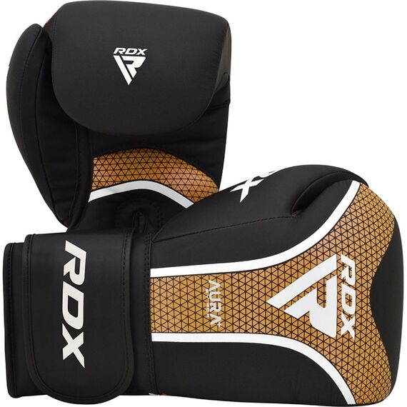 Gants de boxe RDX Aura Plus T-17 – Noir/Or – 10oz, Couleur: Noir, oz: 10oz