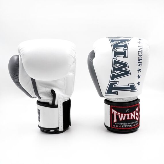 Gants de boxe Twins BGVL8 Blanc Gris – 12oz, Couleur: Blanc, oz: 12oz