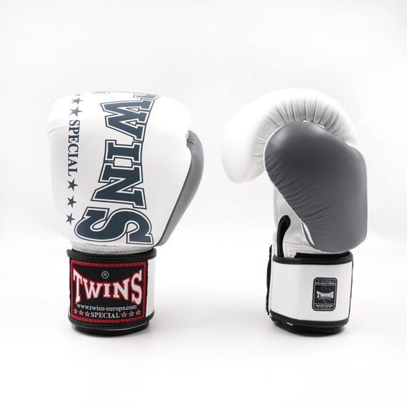 Gants de boxe Twins BGVL8 Blanc Gris – 12oz, Couleur: Blanc, oz: 12oz, 2 image