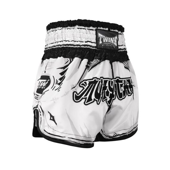 Muay Thai Shorts Twins Comic – L, Bekleidungsgrösse: L, Farbe: Weiss, 2 image