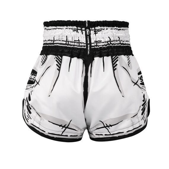 Muay Thai Shorts Twins Comic – L, Bekleidungsgrösse: L, Farbe: Weiss, 3 image