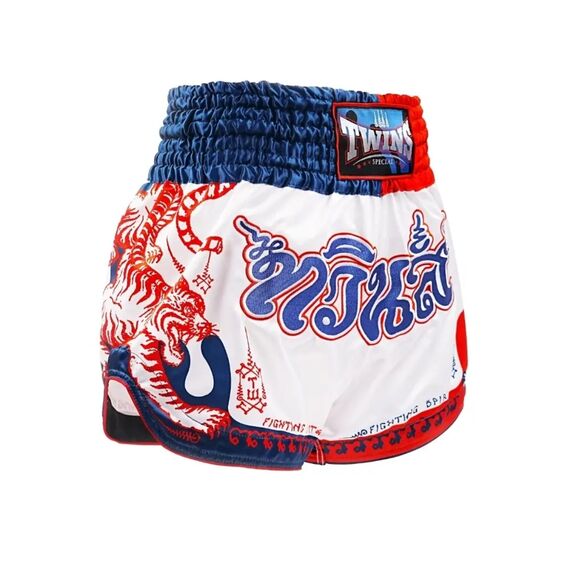 Muay Thai Shorts Twins Yant – XXL, Size: XXL, Colour: Weiss, 2 image