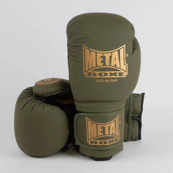 Boxing Gloves Metal Boxe Military Green 14 oz, Colour: Khaki, OZ: 14oz