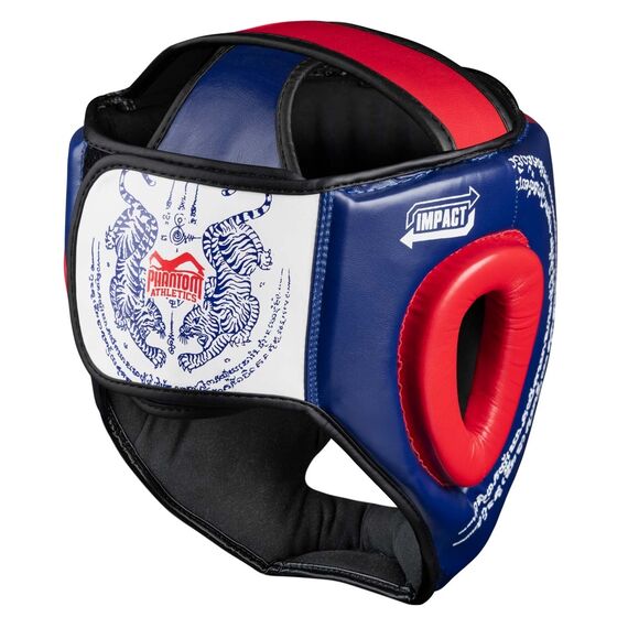 Kopfschutz Muay Thai – Blau/Rot – Einheitsgroesse, Bekleidungsgrösse: One Size, Farbe: Blau, 2 image