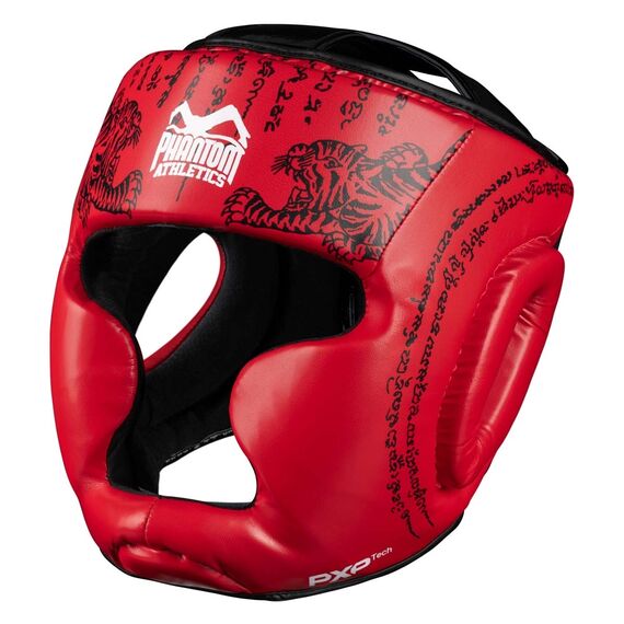 Casque de protection Muay Thai – Rouge – Taille unique, Taille: Taille unique, Couleur: Rouge