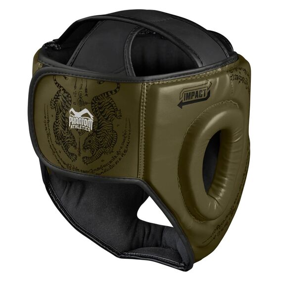Casque de protection Muay Thai – Olive – Taille unique, Taille: Taille unique, Couleur: Kaki, 2 image