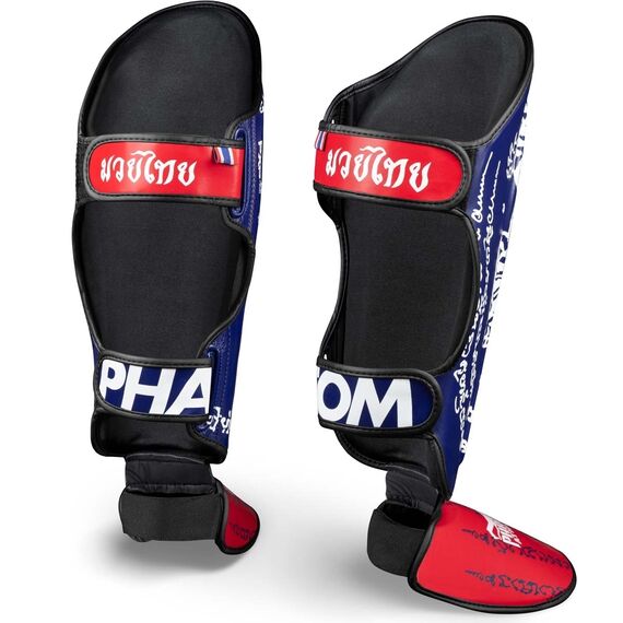 Schienbeinschoner Phantom Muay Thai – Blau/Rot – S/M, Bekleidungsgrösse: S/M, Farbe: Blau, 2 image
