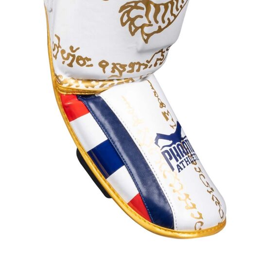 Protège-tibias Phantom Muay Thai – Blanc/Or – L/XL, Taille: L/XL, Couleur: Blanc, 2 image