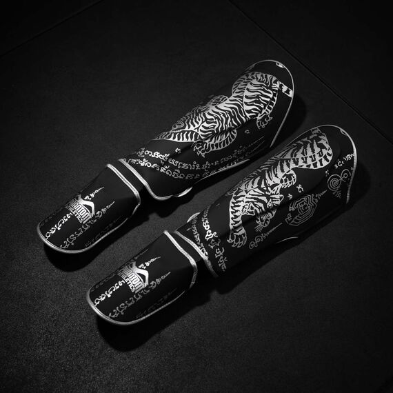 Protège-tibias Phantom Muay Thai – Noir – S/M, Taille: S/M, Couleur: Noir