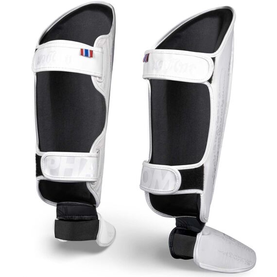 Protège-tibias Phantom Muay Thai – Blanc – S/M, Taille: S/M, Couleur: Blanc, 2 image