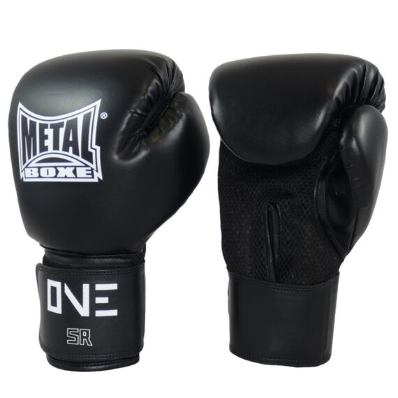 Metal Boxe Gants D'Entrainement One Junior 8-14 Ans, Couleur: Noir, Age: 9-14
