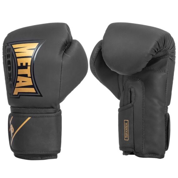 Metal Boxe Gants D'Entrainement Starter Noir/Or 10 oz, Couleur: Noir, oz: 10oz