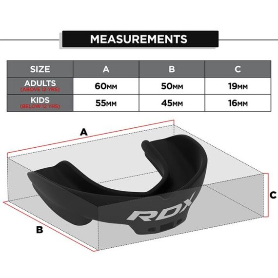 Protège-dents Junior moins de 12 ans RDX – Noir, Taille: Taille unique, Couleur: Noir, 5 image