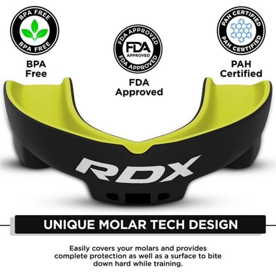 Mouth Guard Adult RDX – Black and Yellow, Size: One Size, Colour: Yellow, 6 image
