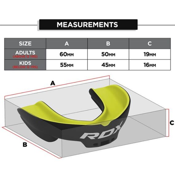 Mouth Guard Adult RDX – Black and Yellow, Size: One Size, Colour: Yellow, 3 image
