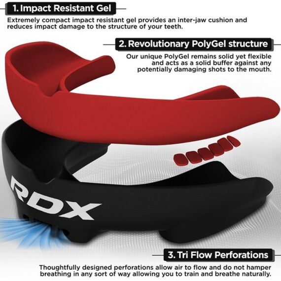 Zahnschutz Junior unter 12 Jahren RDX – Schwarz und Rot, Bekleidungsgrösse: One Size, Farbe: Schwarz, 3 image
