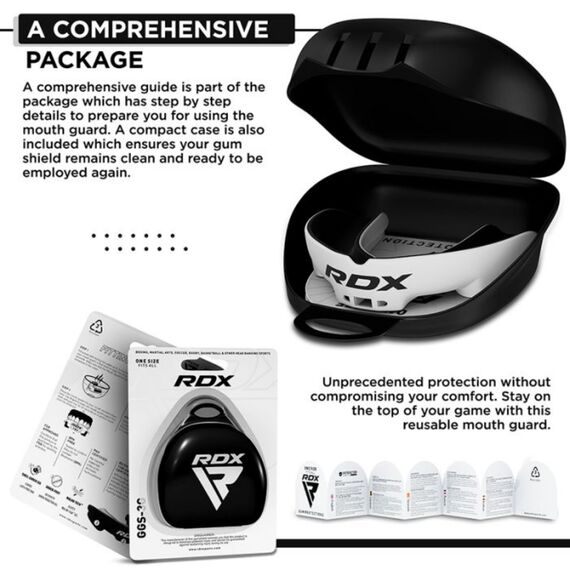 Protège-dents Junior moins de 12 ans RDX – Blanc et Noir, Taille: Taille unique, Couleur: Blanc, 6 image