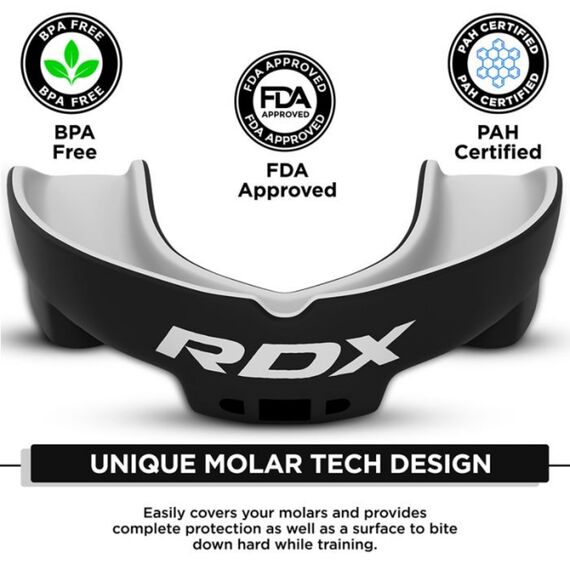 Protège-dents Junior moins de 12 ans RDX – Noir et Blanc, Taille: Taille unique, Couleur: Noir, 6 image