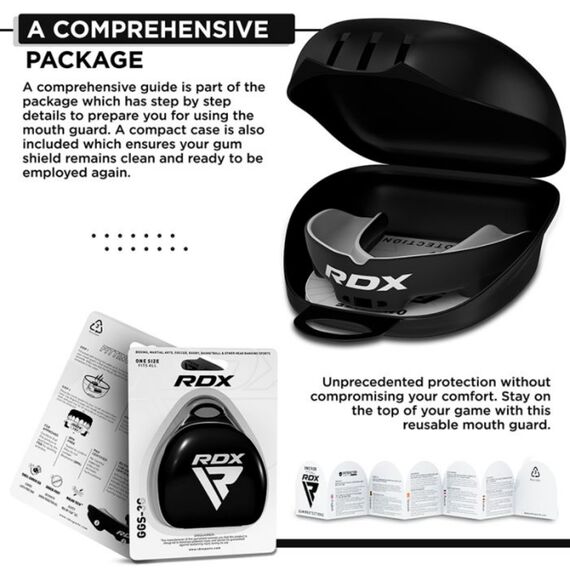 Protège-dents Junior moins de 12 ans RDX – Noir et Blanc, Taille: Taille unique, Couleur: Noir, 5 image