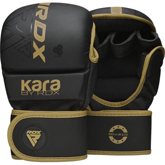 Gants MMA sparring RDX F6 KARA – Or – L/XL, Taille: L/XL, Couleur: Noir