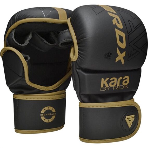 Gants MMA sparring RDX F6 KARA – Or – S/M, Taille: S/M, Couleur: Noir, 4 image