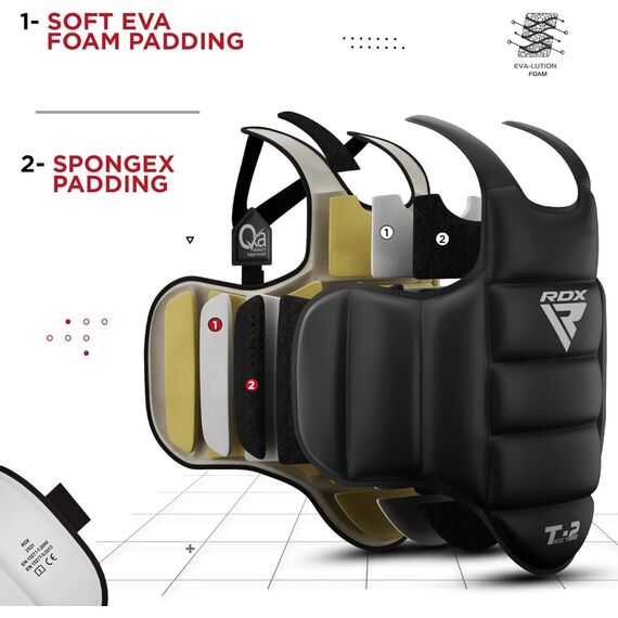 Semi contact chest guard SCC-T2, Taglia: S/M, Colore: Nero, 5 image