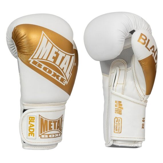 Boxhandschuhe Metal Boxe Blade Weiss Gold 8 oz, Farbe: Weiss, OZ: 8oz