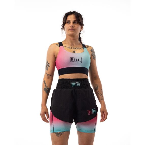 MMA Shorts 2-in-1 Damen Metal Boxe Miami Vibe XL, Bekleidungsgrösse: XL, Farbe: Rosa, 2 image