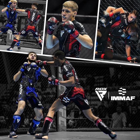 Gants de MMA RDX Shooter IMMAF – Rouge – L, Taille: L, Couleur: Rouge, 3 image