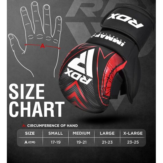 Gants de MMA RDX Shooter IMMAF – Rouge – L, Taille: L, Couleur: Rouge, 7 image