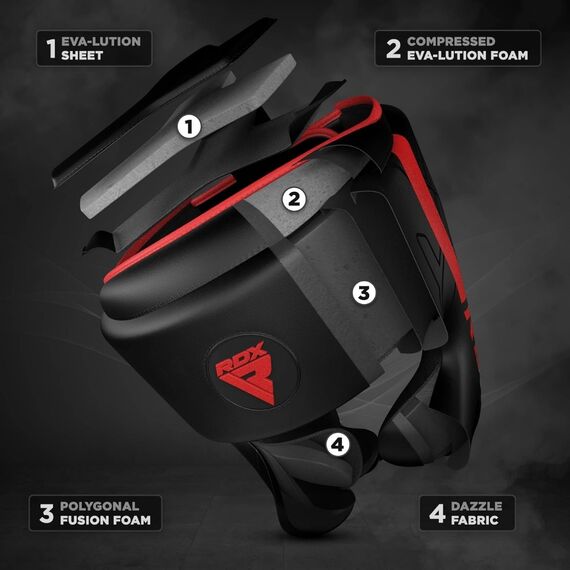 Boxing Head Guard F6 KARA – Matte Red – XL, Size: XL, Colour: Schwarz, 4 image