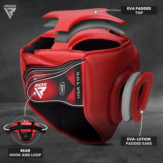 Casque de boxe à grille amovible T1 – Rouge – S, Taille: S, Couleur: Rouge, 4 image