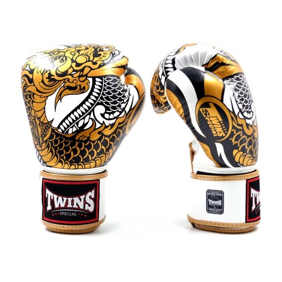 Gants de boxe Twins Nagas Or/Blanc – 16oz, Couleur: Or, oz: 16oz, 2 image