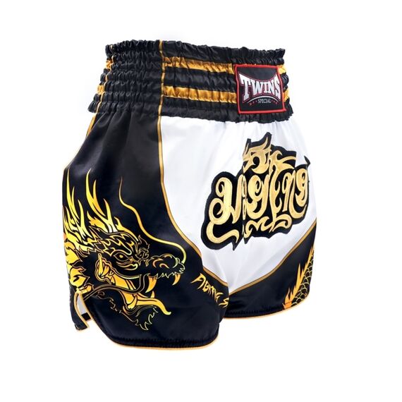Pantaloncini Muay Thai Twins Dragon Bianco/Nero – M, Taglia: M, Colore: Verde, 3 image