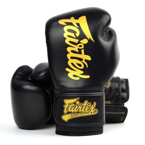 Boxhandschuhe Fairtex BGV18 – Super Sparring – Schwarz/Gold – 16 oz, Farbe: Schwarz, OZ: 16oz