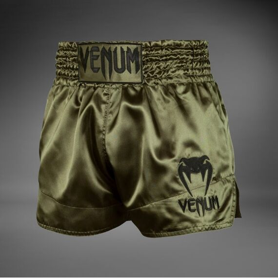 Venum Short Muay Thaï Classic Kaki/Noir M, Taille: M, Couleur: Kaki