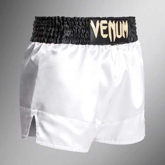 Venum Muay Thai Shorts Classic Schwarz/Weiß/Gold XL, Bekleidungsgrösse: XL, Farbe: Weiss, 3 image