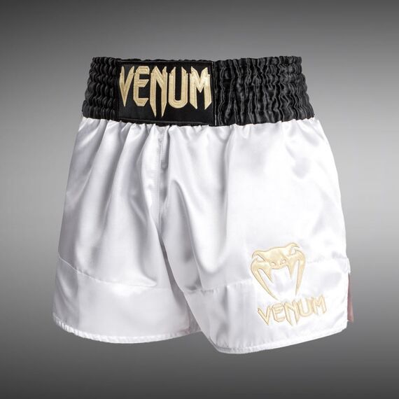Venum Classic Muay Thai Shorts Black/White/Gold XXL, Size: 2XL, Colour: Weiss, 4 image