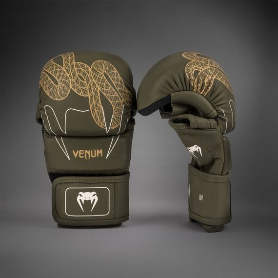 Gants MMA sparring Venum Serpenti – Kaki/Bronze/Ivoire – L/XL, Taille: L/XL, Couleur: Kaki, 2 image