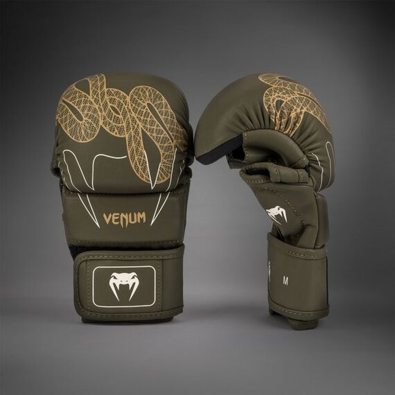 Gants MMA sparring Venum Serpenti – Kaki/Bronze/Ivoire – S, Taille: S, Couleur: Kaki, 3 image