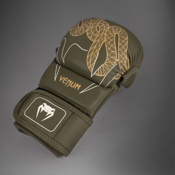 Gants MMA sparring Venum Serpenti – Kaki/Bronze/Ivoire – S, Taille: S, Couleur: Kaki, 4 image