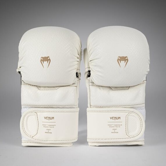 Gants MMA sparring Venum Impact Evo Scales – Ivoire – S, Taille: S, Couleur: Blanc