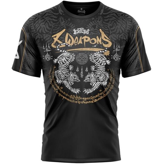 8 WEAPONS Functional T-Shirt, Tiger Yant, black-yellow XL, Taglia: XL, Colore: Nero