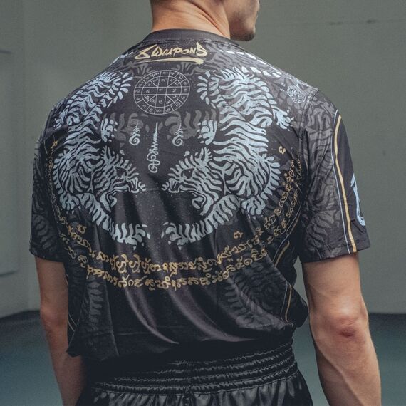 8 WEAPONS Functional T-Shirt, Tiger Yant, black-yellow XL, Taglia: XL, Colore: Nero, 3 image