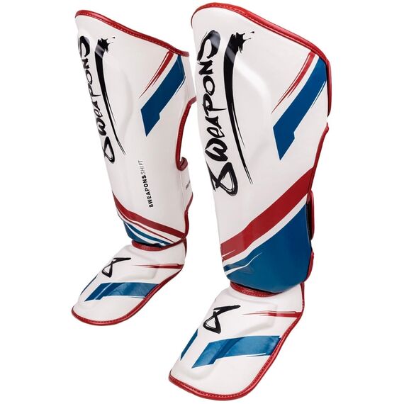 8 WEAPONS Shin Guards, Shift, white-navy-red, M, Size: M, Colour: Weiss