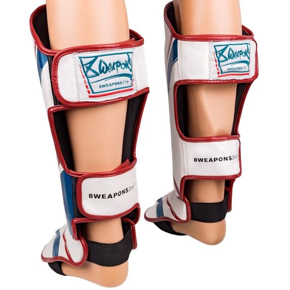 8 WEAPONS Shin Guards, Shift, white-navy-red, M, Size: M, Colour: Weiss, 4 image