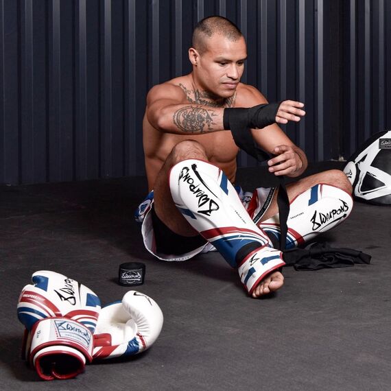8 WEAPONS Shin Guards, Shift, white-navy-red, M, Size: M, Colour: Weiss, 7 image