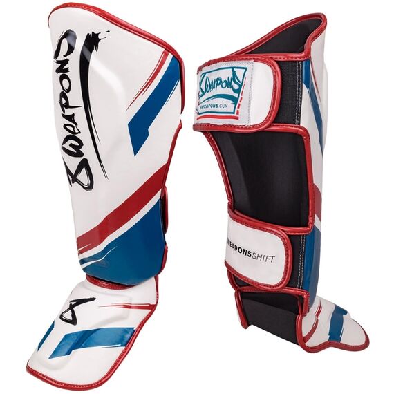 8 WEAPONS Shin Guards, Shift, white-navy-red, M, Size: M, Colour: Weiss, 9 image