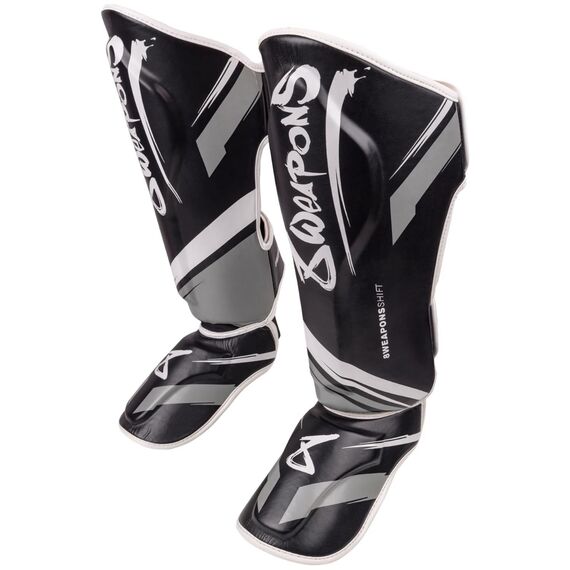 8 WEAPONS Shin Guards, Shift, black-white, M, Size: M, Colour: Schwarz