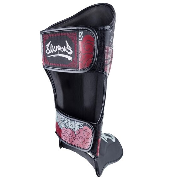 Schienbeinschoner 8 WEAPONS Hanuman Yant – Schwarz/Rot – XL, Bekleidungsgrösse: XL, Farbe: Schwarz, 7 image